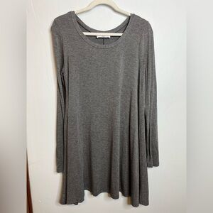 CJLA Carly Jean Los Angeles Favorite Gray Long Sleeve Tunic Swing Shirt S GUC